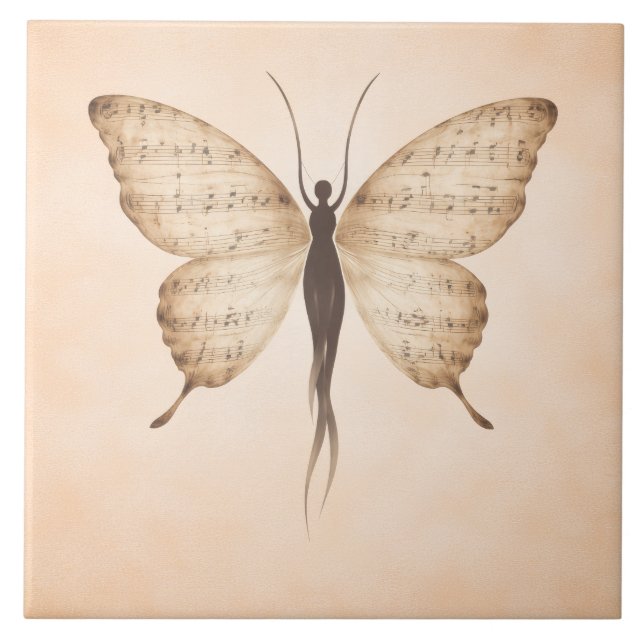 Azulejo de Forma de Borboleta Poética (Frente)