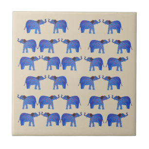 Azulejo de Foto Cerâmica de Elefante Azul