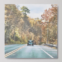 Azulejo de Foto de Carro Clássico na Estrada Abert