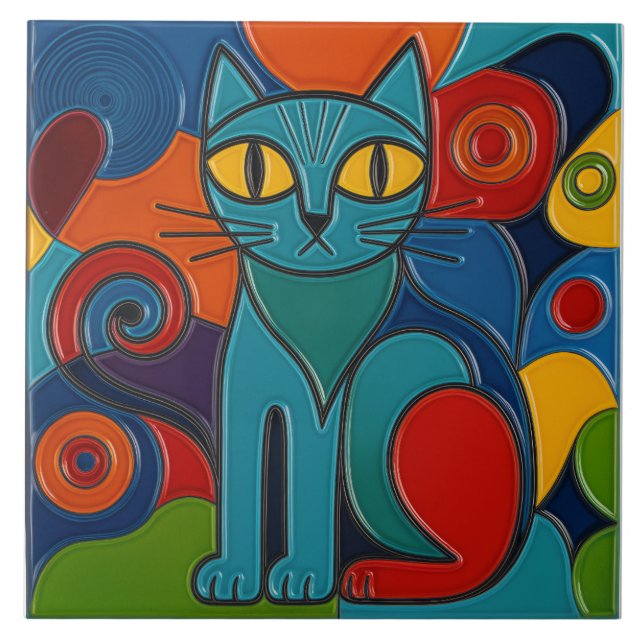 Azulejo de Gato Esticado (Frente)
