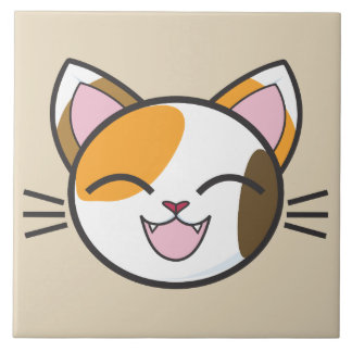 azulejo de gato feliz
