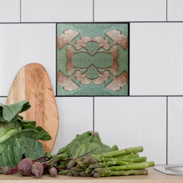Azulejo de Gingko cerâmico