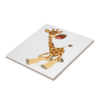 Azulejo de Girafa em Ambel de Cartoon Bonito
