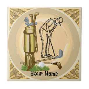 Azulejo de golfe antigo do Golf Clubs