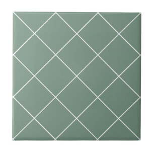 Azulejo de Grade de Diamante Fino Verde Salvia