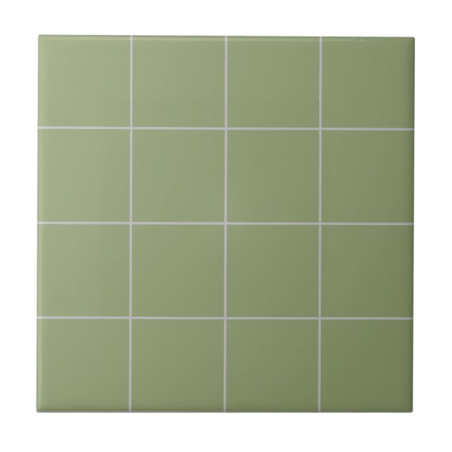 Azulejo de Grade Magra Verde Sage (Frente)