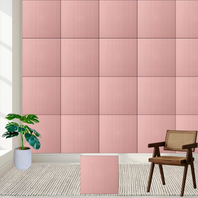 Azulejo de Grãos de Madeira Rosa Chic (Chic Pink Wood Grain Ceramic Tile)