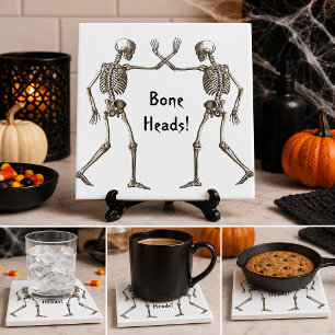 Azulejo de Halloween de Cabeças Ósseas