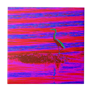 azulejo de herões vermelho e azul