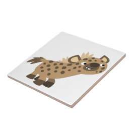 Azulejo de Hiena de Desenho Animado Curioso Fofo