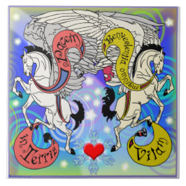 Azulejo de Holidaze Pegasus do vison ereto