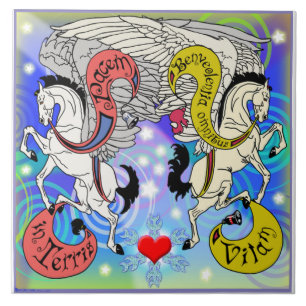 Azulejo de Holidaze Pegasus do vison ereto