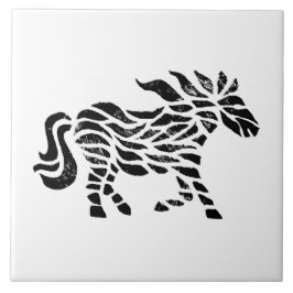 Azulejo de Impressão de Bloco de Madeira abstrato