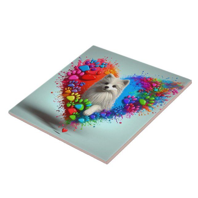 Azulejo de impressão de pata de cachorro para joga (Lateral)