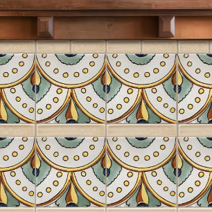 Azulejo de la Chimenea Floral Pintado a Mano Autén