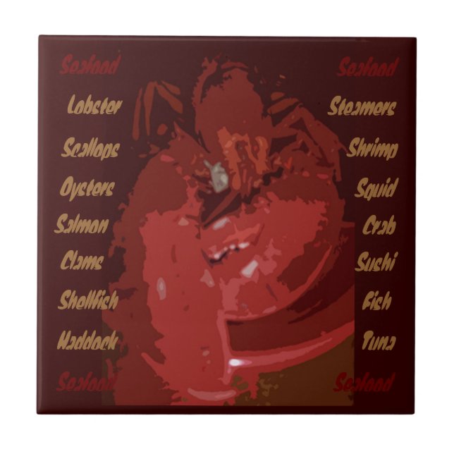 azulejo de lagosta abstrato (Frente)