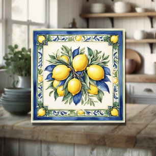 Azulejo de limão-cerâmico italiano Blue Majolica
