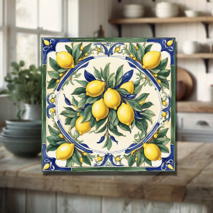 Azulejo de limão-cerâmico italiano Blue Majolica
