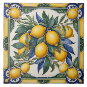 Azulejo de limão-cerâmico italiano Blue Majolica