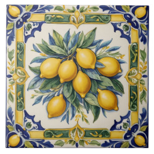 Azulejo de limão-cerâmico italiano Blue Majolica