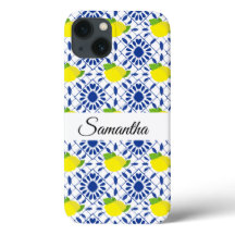 Azulejo de Limão Geométrico Azul