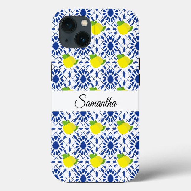 Azulejo de Limão Geométrico Azul (Verso)