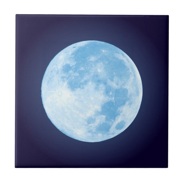 Azulejo de Lua Completa Azul (Frente)