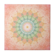 Azulejo de Mandala Geométrico Colorido - Obra Digi