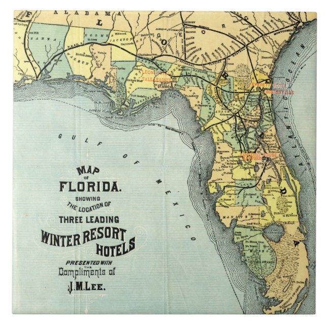 Azulejo de Mapa da Flórida (Frente)
