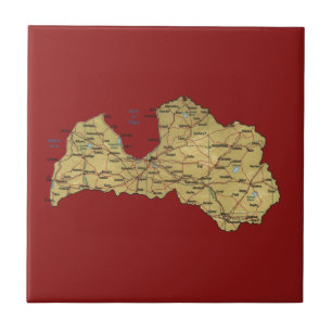 Azulejo de Mapa da Letónia