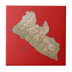 Azulejo de Mapa da Libéria