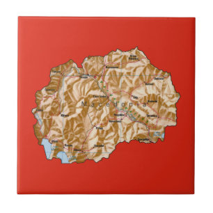 Azulejo de Mapa da Macedônia do Norte
