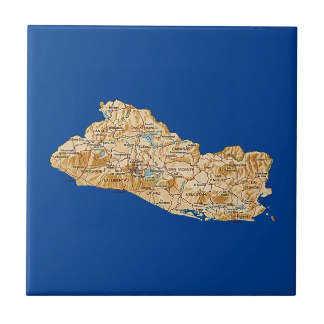 Azulejo de Mapa de El Salvador (Frente)