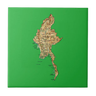 Azulejo de Mapa de Mianmar