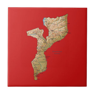 Azulejo de Mapa de Moçambique