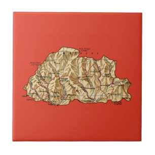 Azulejo de Mapa do Butão