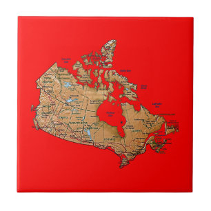 Azulejo de Mapa do Canadá