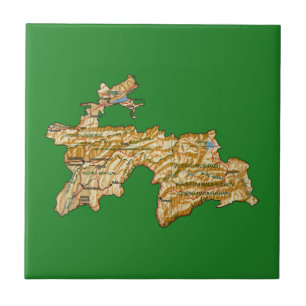 Azulejo de Mapa do Tajiquistão