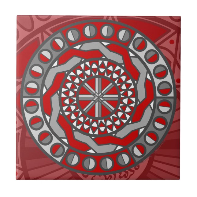 Azulejo de Máquina Vermelha (Frente)