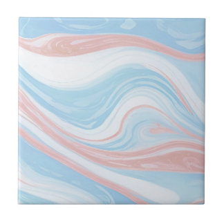 Azulejo de Mármore Azul Claro - Ondas Azul Pastel