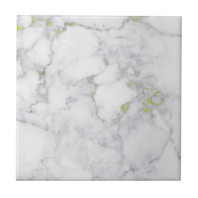 Azulejo de Mármore Personalizável com Veias Dourad (Frente)