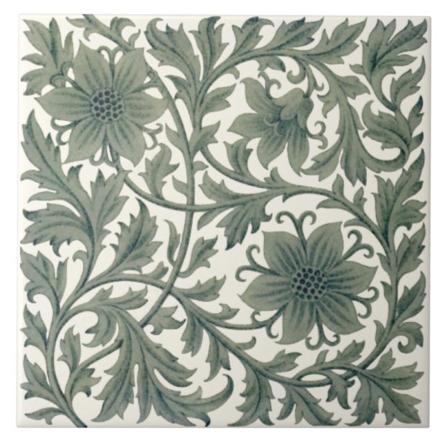 Azulejo de Minton Wm Morris na Cream (Frente)