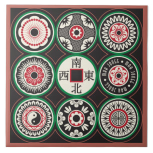 Azulejo de Moedas de Um Ponto Mah Jongg
