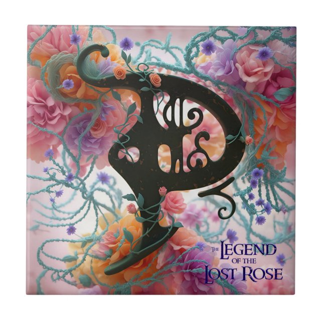 Azulejo de Monograma Floral Pazzaria "P" (Frente)