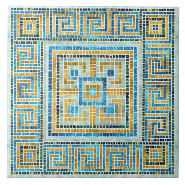 Azulejo de Mosaico Chave Grega Meander (Frente)