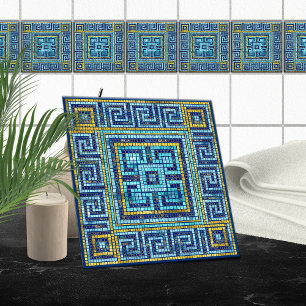 Azulejo de Mosaico Chave Grega Meander