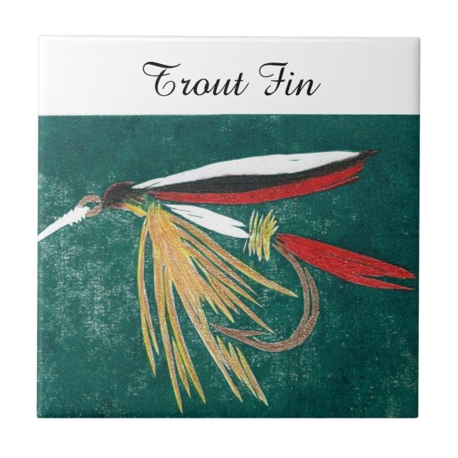 azulejo de mosca molhada "Trout Fin". (Frente)