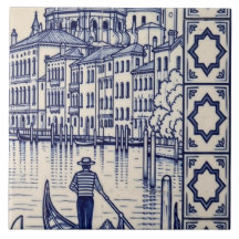 Azulejo de Mural de Veneza 4 de 6 Meio Direito