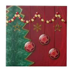 Azulejo de Natal Celebração Fractal