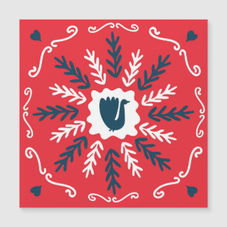 Azulejo de Natal com Arte Folclórica Rabiscada